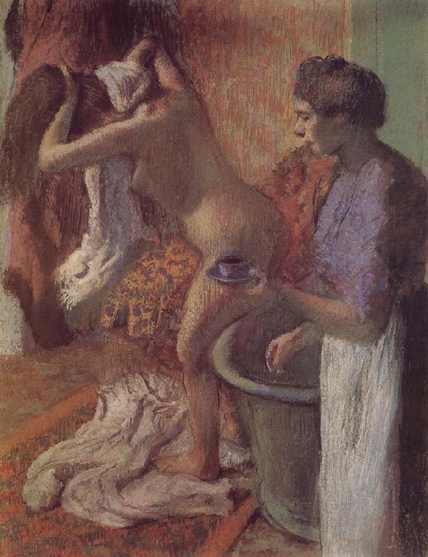 Edgar Degas The breakfast after bath